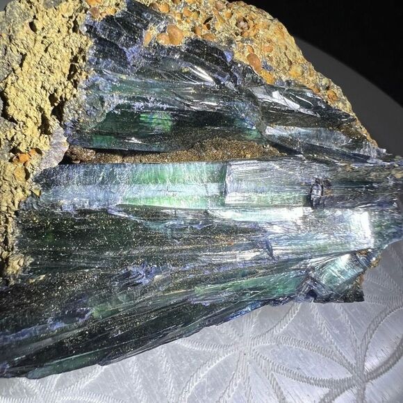 Rare Natural Raw Vivianite Crystal Specimen on Matrix - Picture 8 of 14